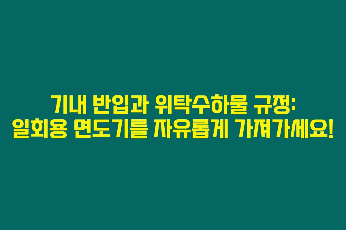 기내 반입과 위탁수하물 규정: 일회용 면도기를 자유롭게 가져가세요!