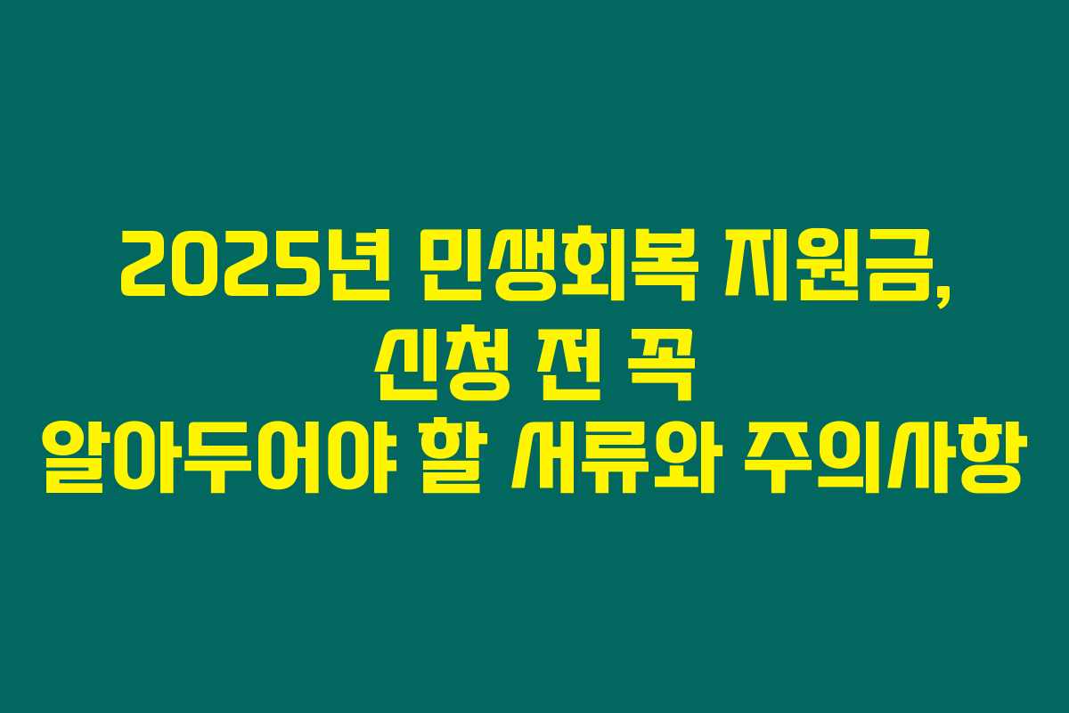 2025년 민생회복 지원금, 신청 전 꼭 알아두어야 할 서류와 주의사항