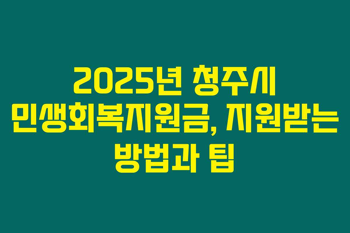 2025년 청주시 민생회복지원금, 지원받는 방법과 팁