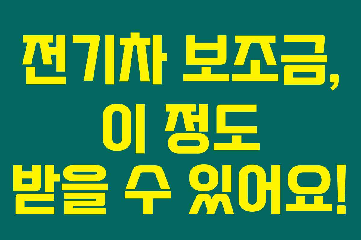 전기차 보조금, 이 정도 받을 수 있어요!