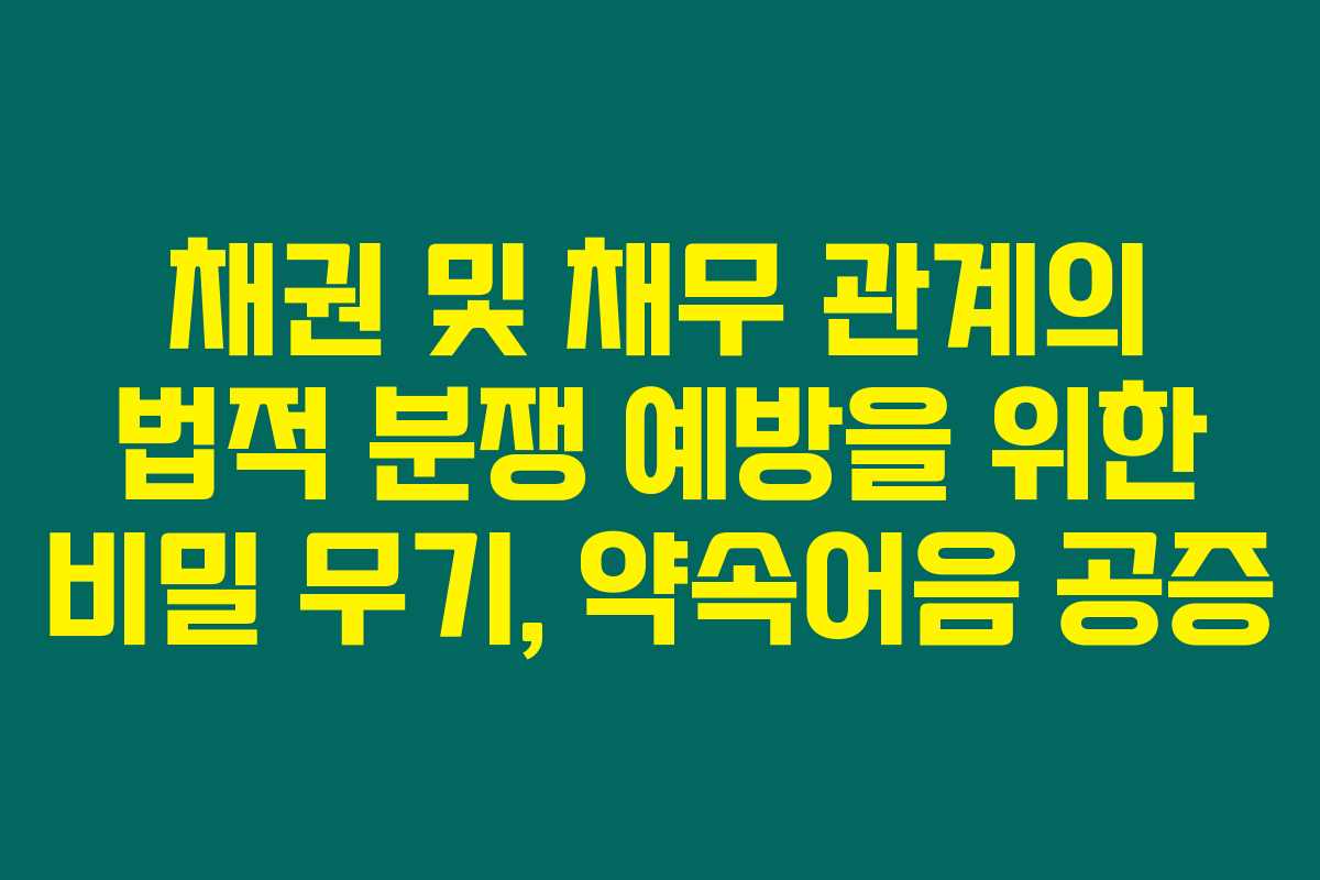 채권 및 채무 관계의 법적 분쟁 예방을 위한 비밀 무기, 약속어음 공증
