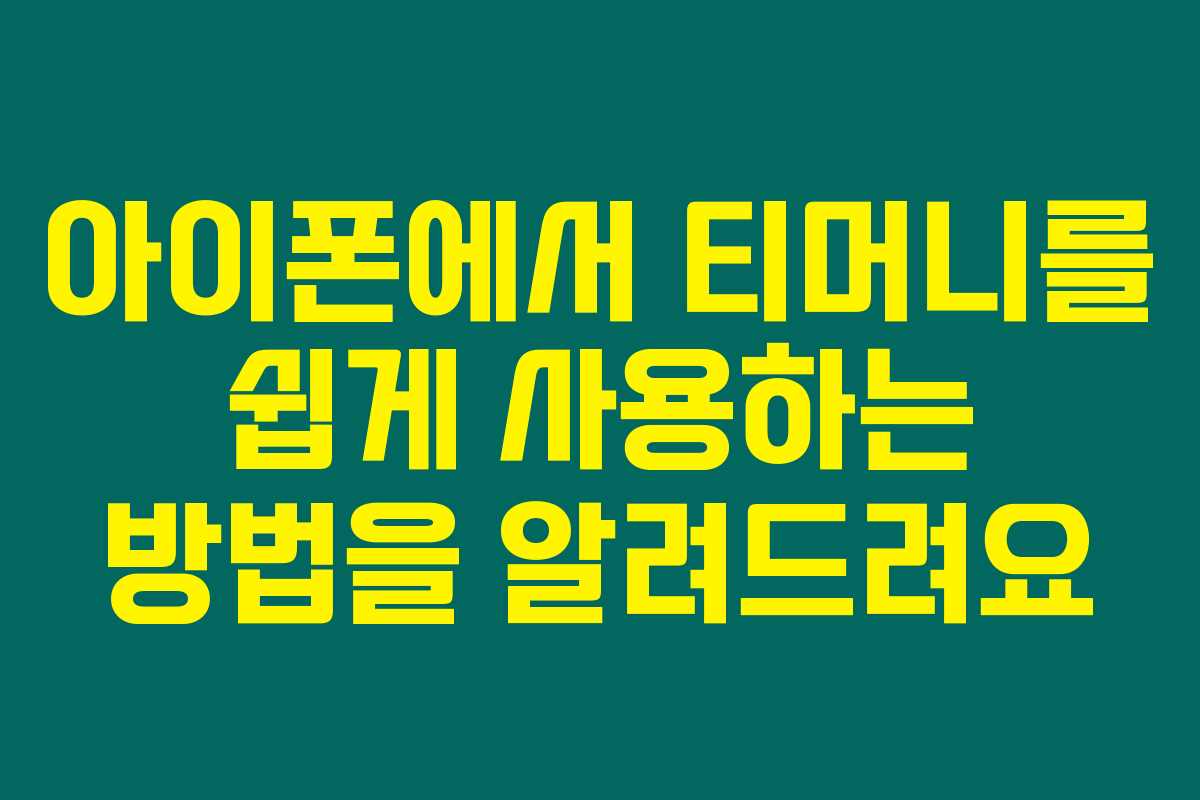 아이폰에서 티머니를 쉽게 사용하는 방법을 알려드려요