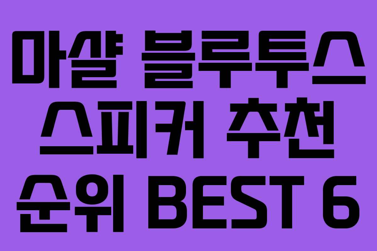 마샬 블루투스 스피커 추천 순위 BEST 6