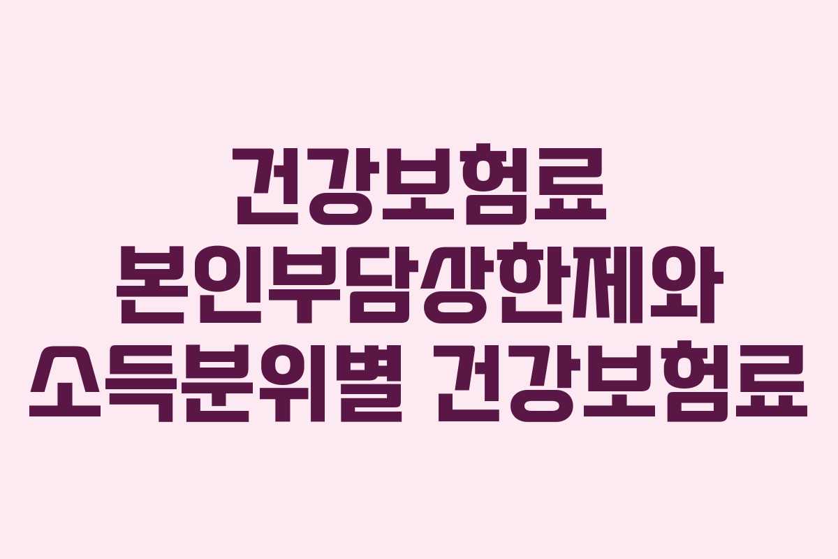 건강보험료 본인부담상한제와 소득분위별 건강보험료