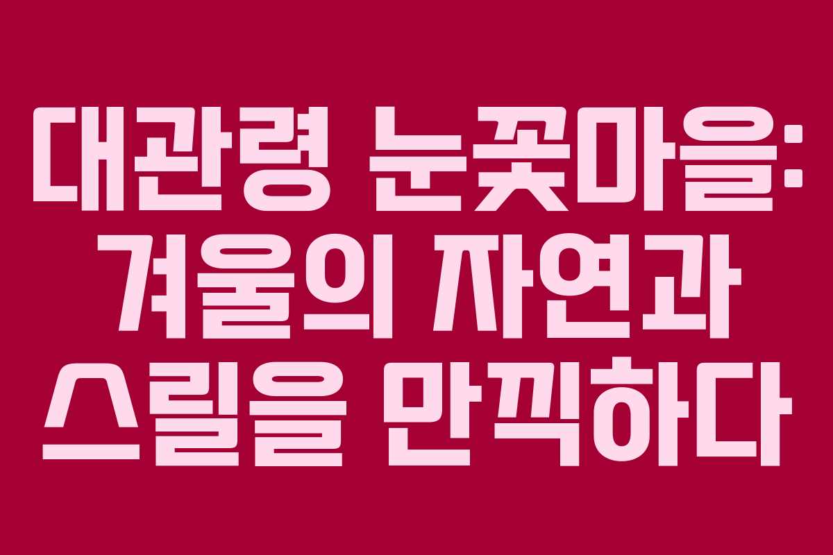 대관령 눈꽃마을: 겨울의 자연과 스릴을 만끽하다