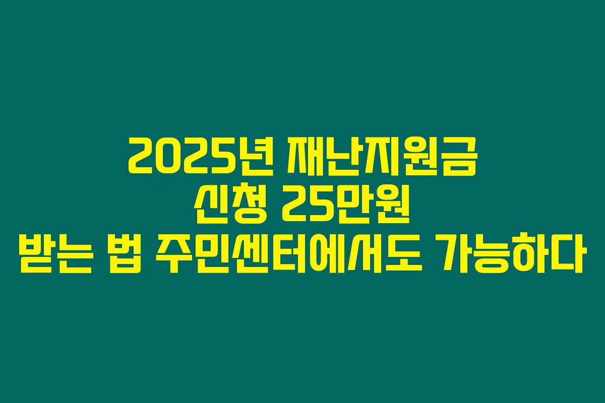 2025년 재난지원금 신청 25만원 받는 법 주민센터에서도 가능하다
