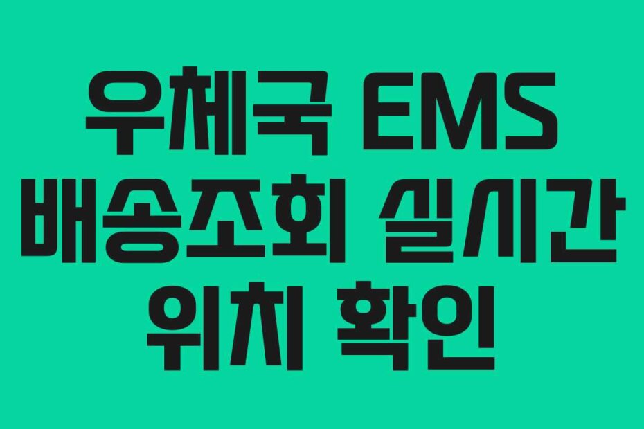 우체국 EMS 배송조회 실시간 위치 확인