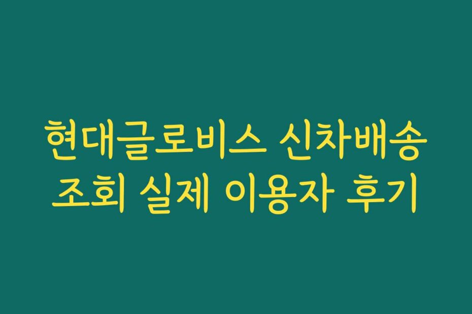 현대글로비스 신차배송조회 실제 이용자 후기