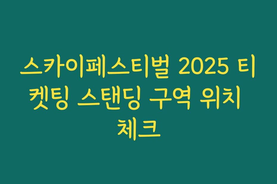 스카이페스티벌 2025 티켓팅 스탠딩 구역 위치 체크