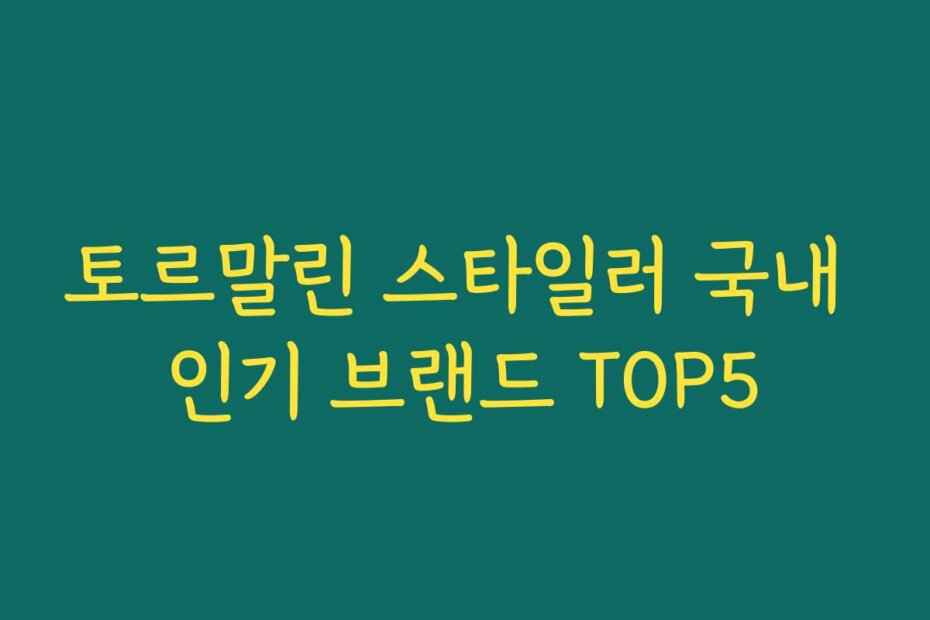 토르말린 스타일러 국내 인기 브랜드 TOP5