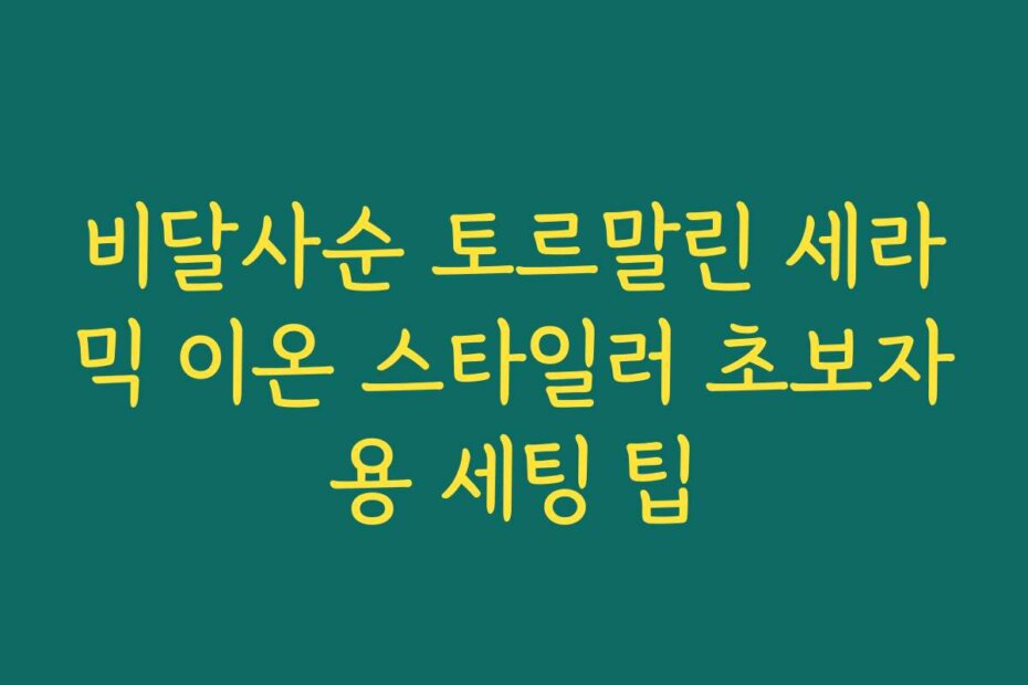 비달사순 토르말린 세라믹 이온 스타일러 초보자용 세팅 팁