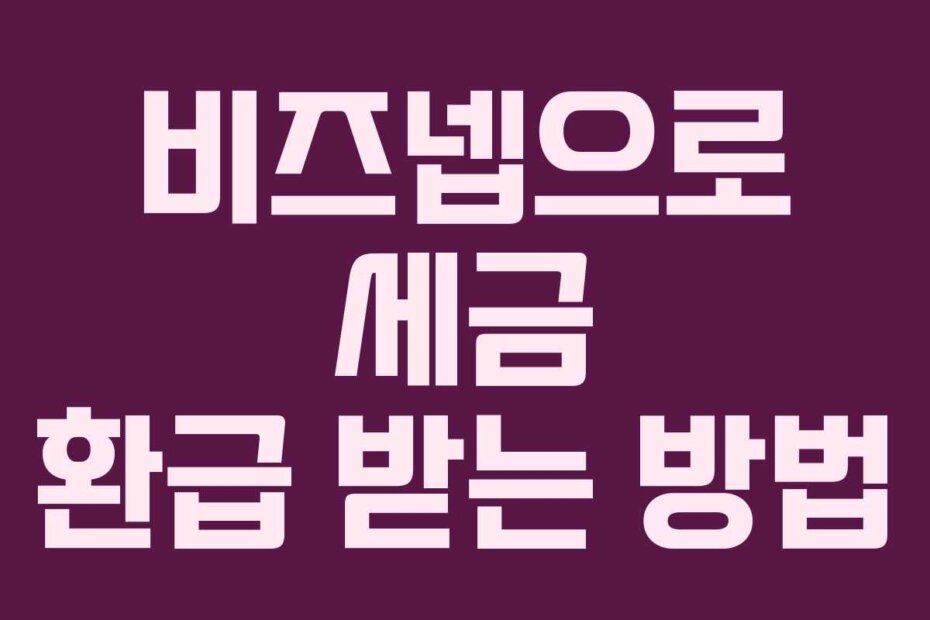 비즈넵으로 세금 환급 받는 방법