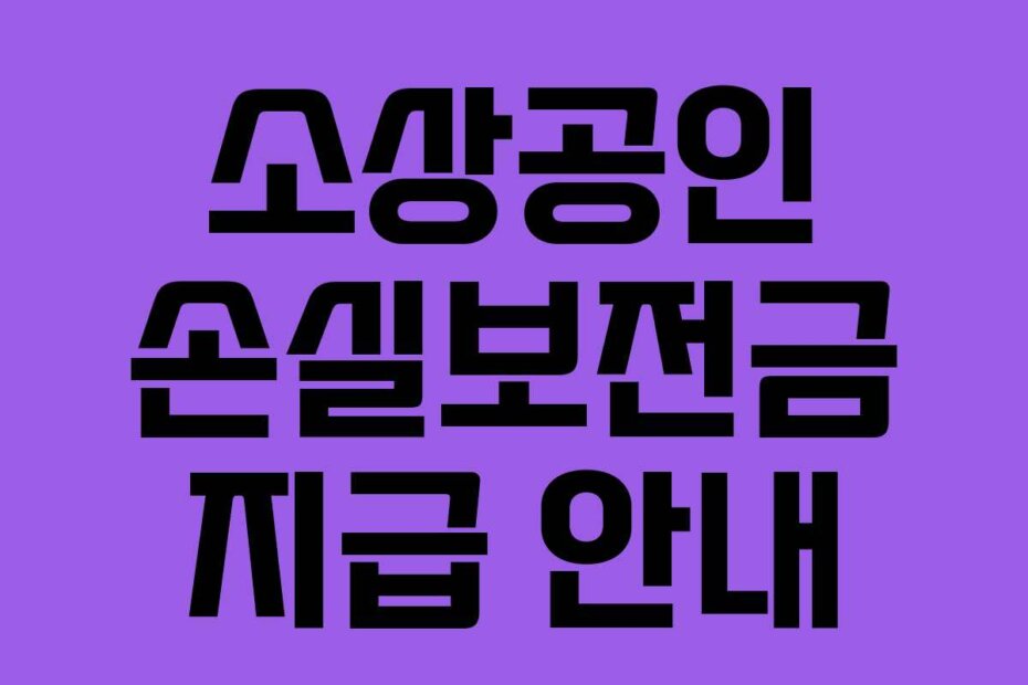 소상공인 손실보전금 지급 안내