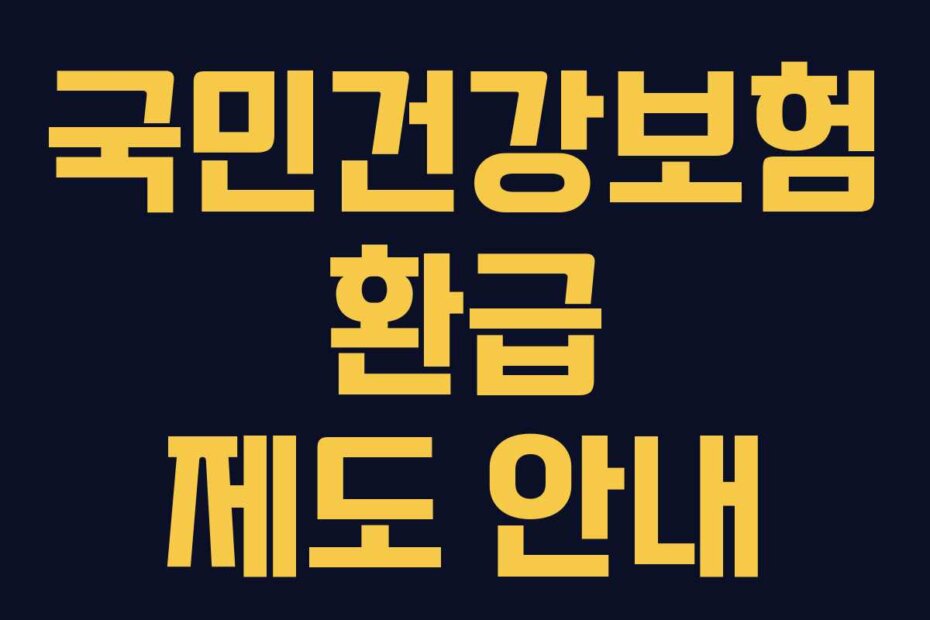 국민건강보험 환급 제도 안내