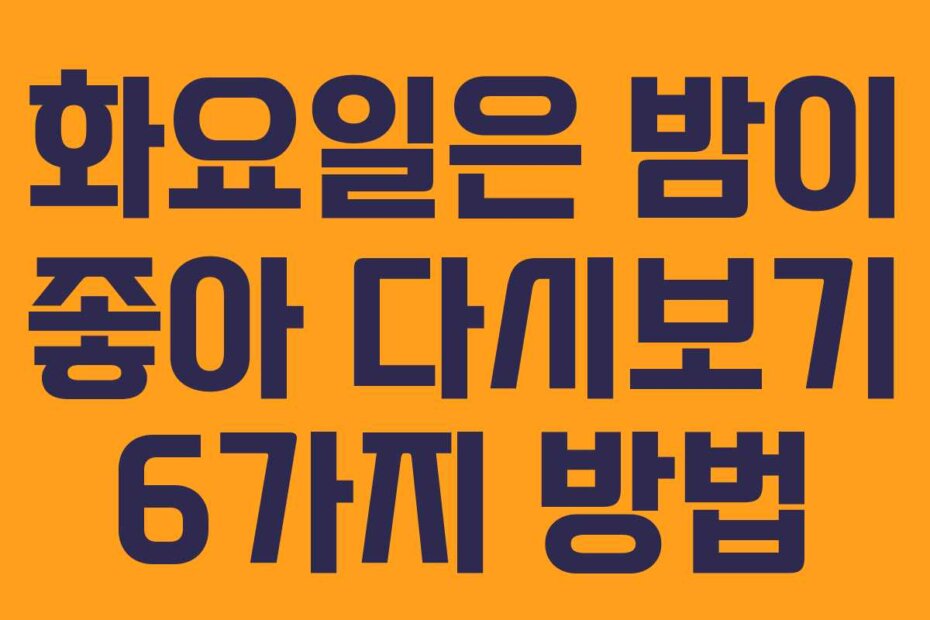 화요일은 밤이 좋아 다시보기 6가지 방법