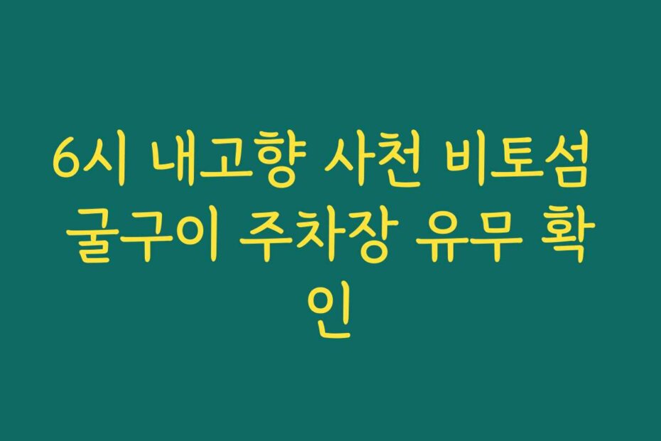 6시 내고향 사천 비토섬 굴구이 주차장 유무 확인