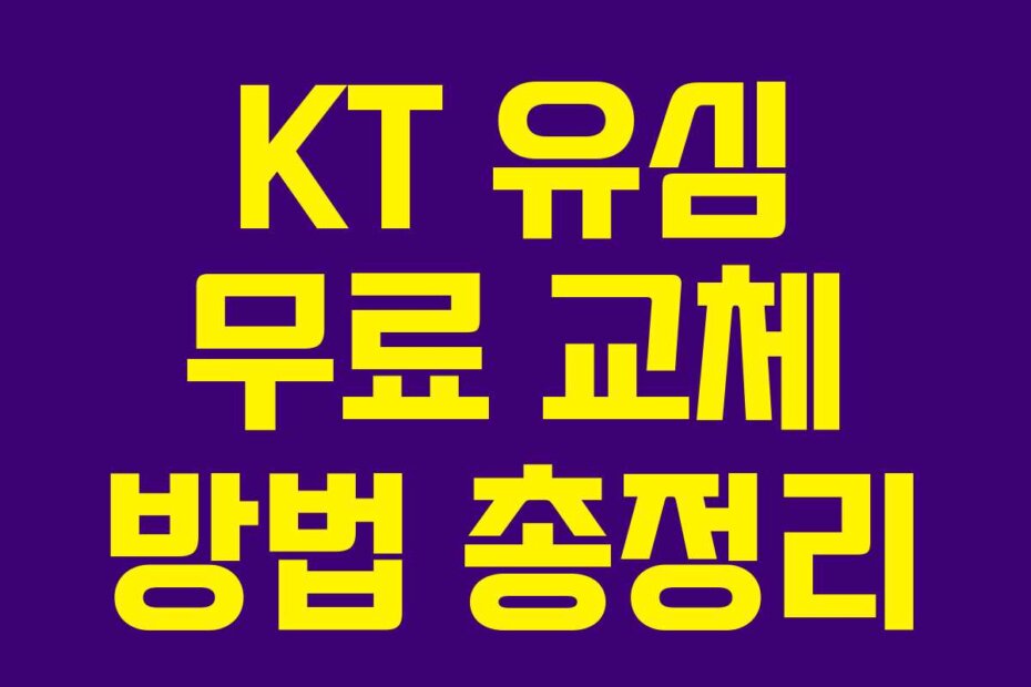 KT 유심 무료 교체 방법 총정리
