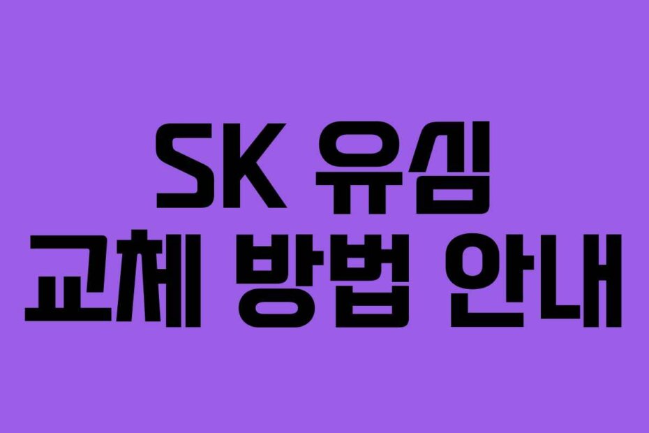 SK 유심 교체 방법 안내