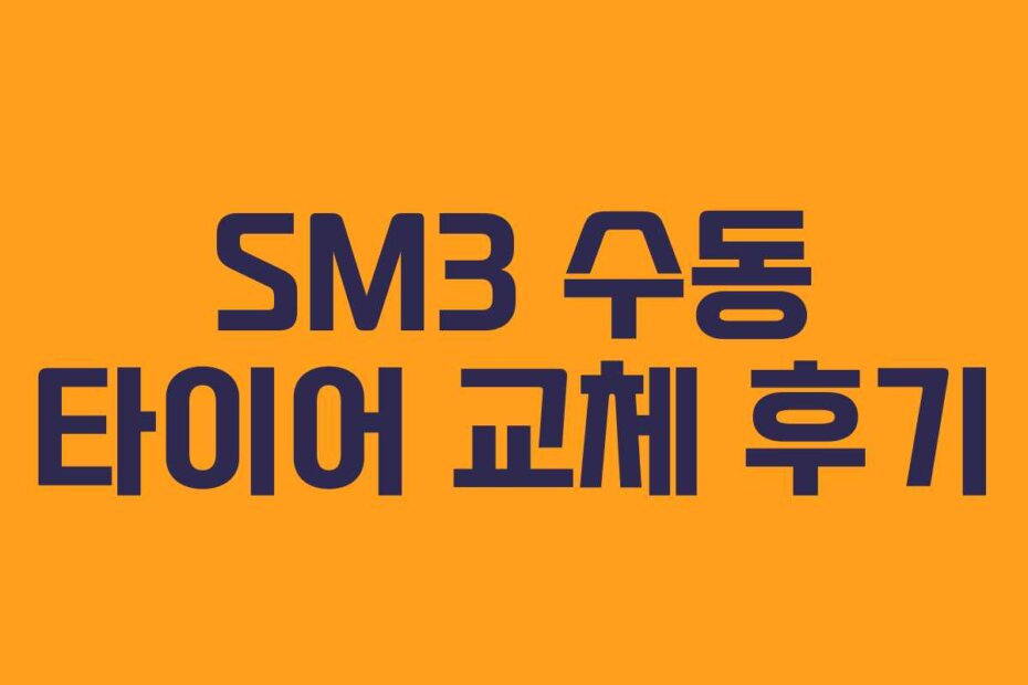 SM3 수동 타이어 교체 후기