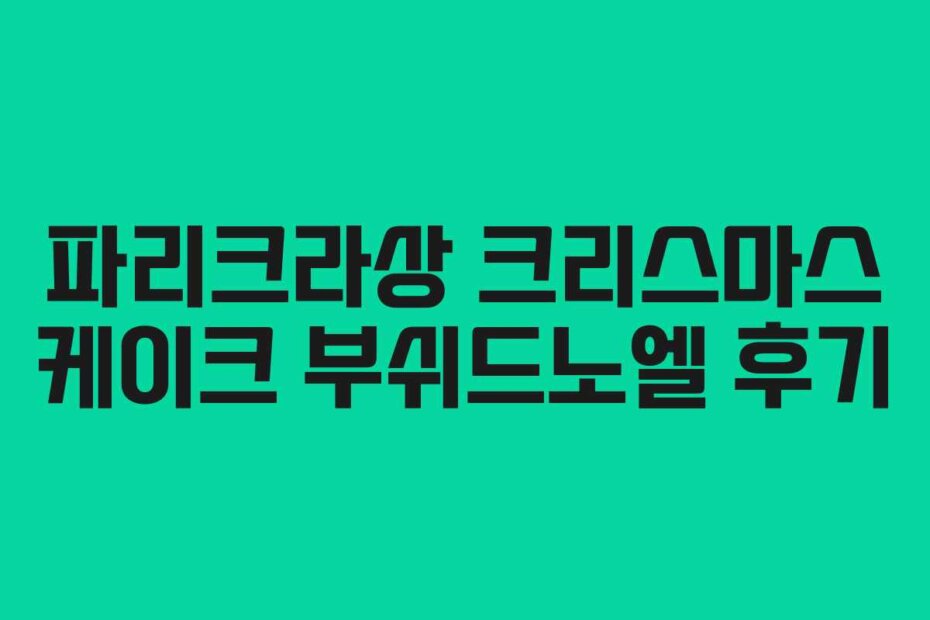 파리크라상 크리스마스 케이크 부쉬드노엘 후기