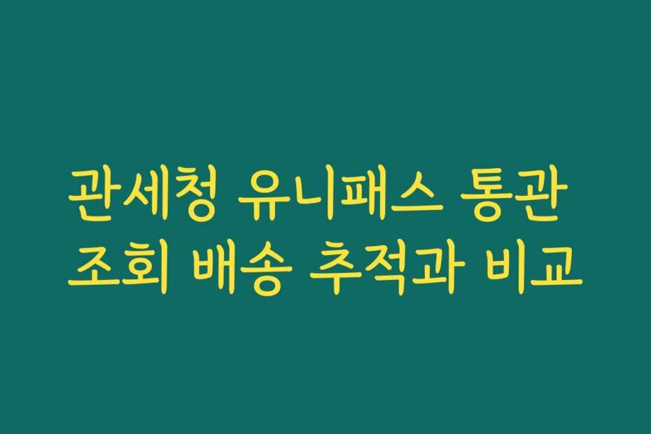 관세청 유니패스 통관 조회 배송 추적과 비교 관세청 유니패스 통관 조회 배송 추적과 비교