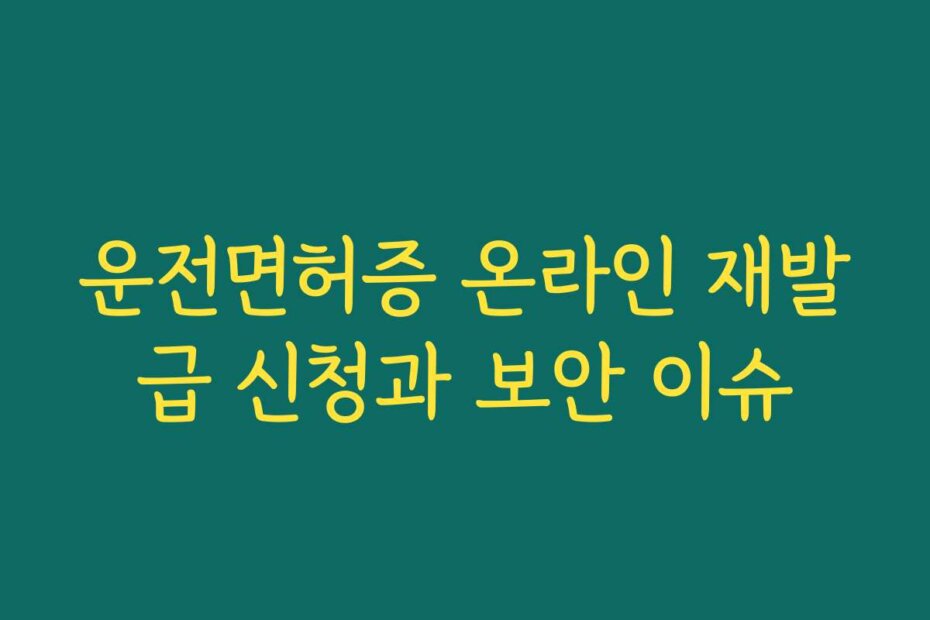 운전면허증 온라인 재발급 신청과 보안 이슈