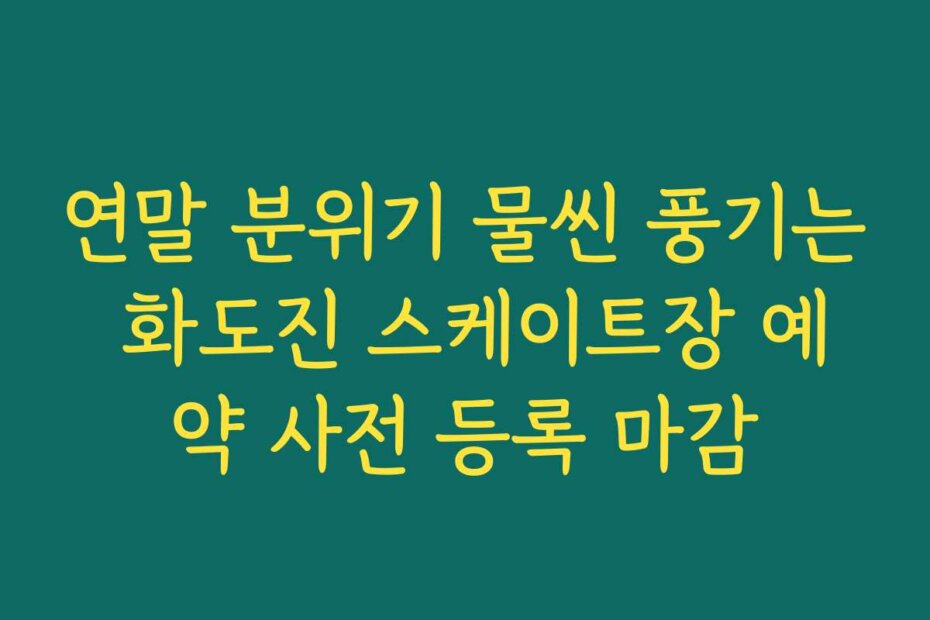 연말 분위기 물씬 풍기는 화도진 스케이트장 예약 사전 등록 마감