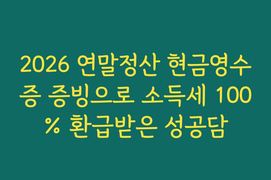 2026 연말정산 현금영수증 증빙으로 소득세 100% 환급받은 성공담