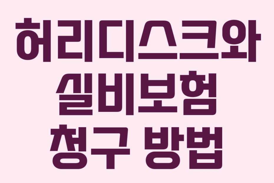 허리디스크와 실비보험 청구 방법