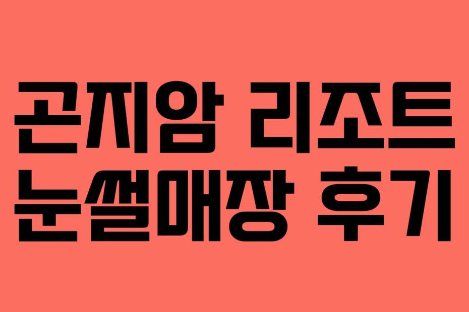 곤지암 리조트 눈썰매장 후기