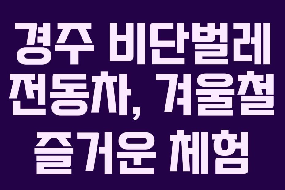 경주 비단벌레 전동차, 겨울철 즐거운 체험