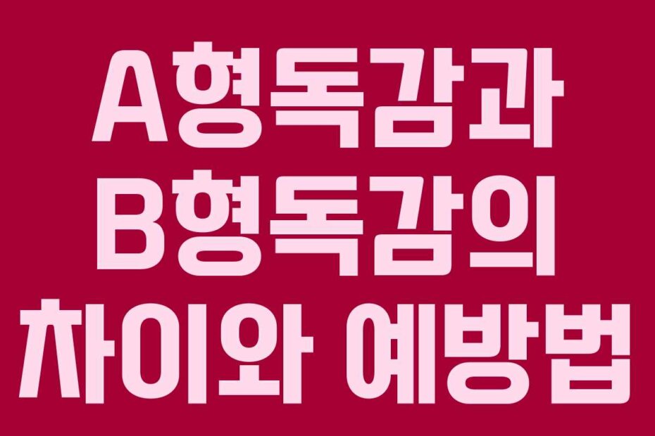 A형독감과 B형독감의 차이와 예방법