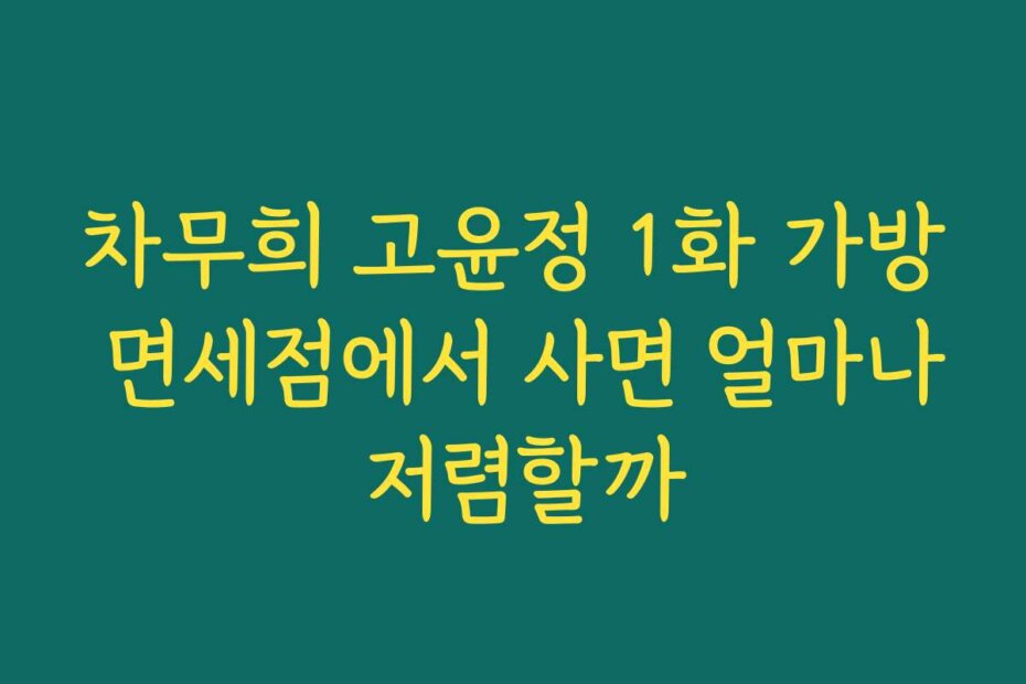 차무희 고윤정 1화 가방 면세점에서 사면 얼마나 저렴할까