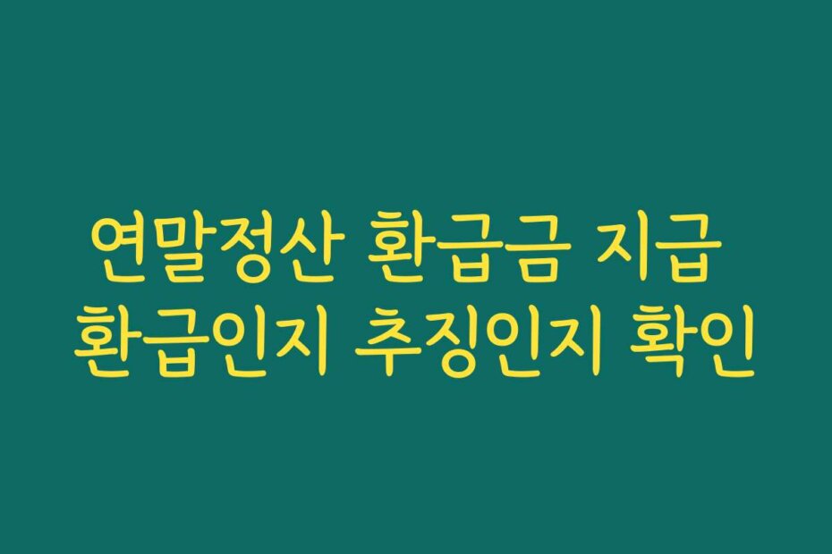 연말정산 환급금 지급 환급인지 추징인지 확인
