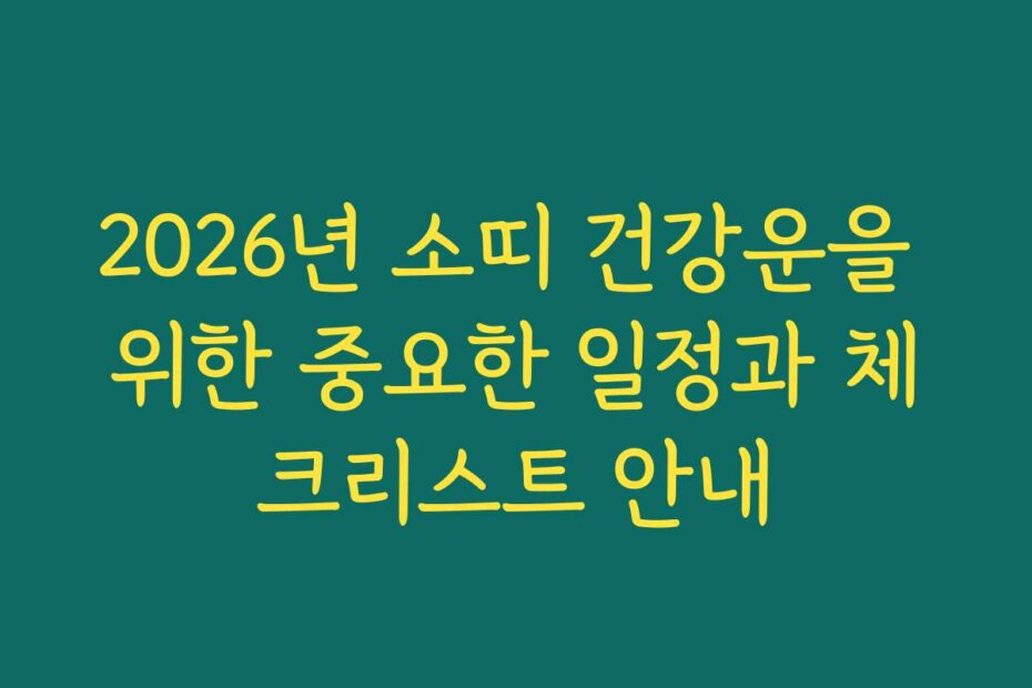 2026년 소띠 건강운을 위한 중요한 일정과 체크리스트 안내