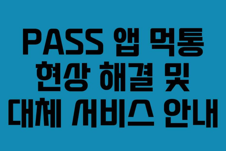 PASS 앱 먹통 현상 해결 및 대체 서비스 안내