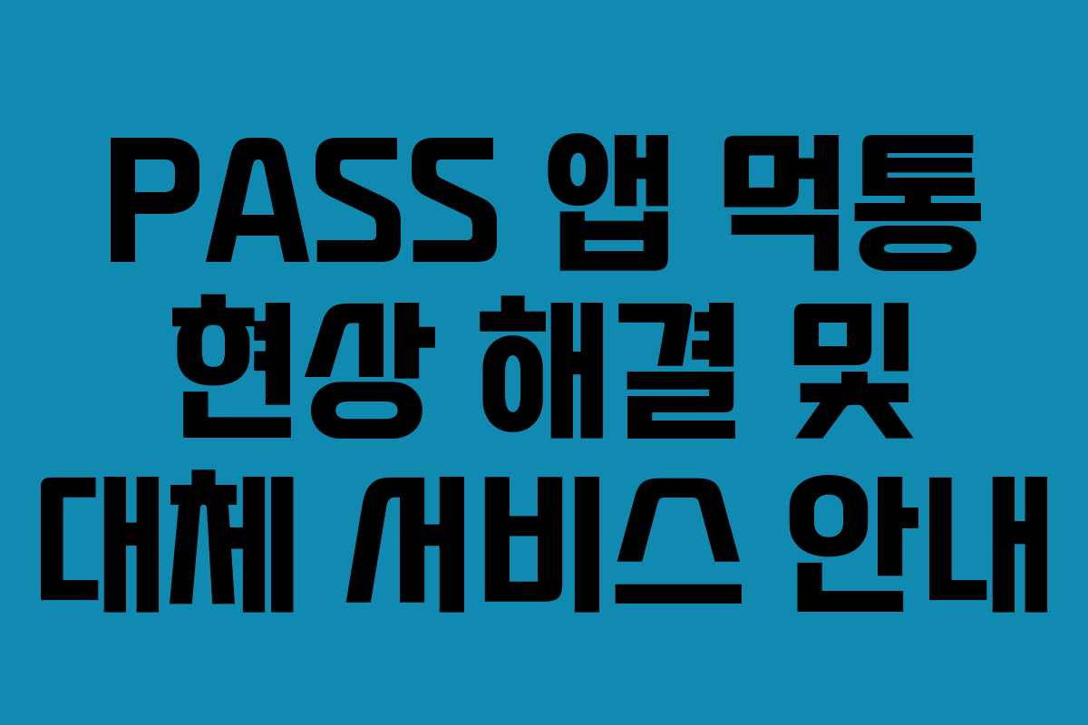 PASS 앱 먹통 현상 해결 및 대체 서비스 안내