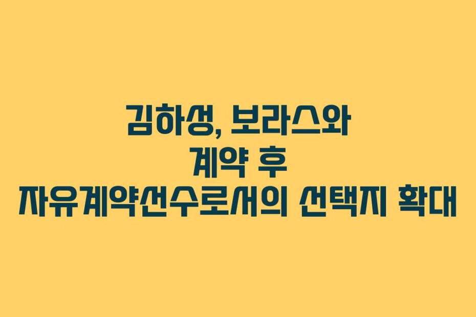 김하성, 보라스와 계약 후 자유계약선수로서의 선택지 확대