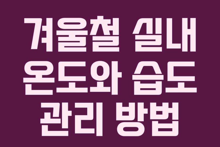 겨울철 실내 온도와 습도 관리 방법