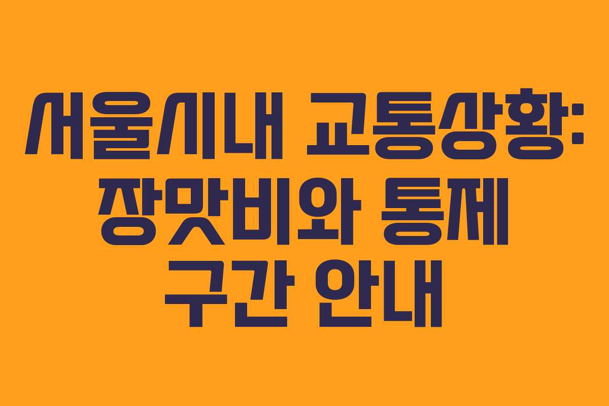서울시내 교통상황: 장맛비와 통제 구간 안내