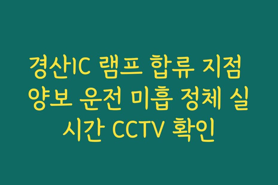 경산IC 램프 합류 지점 양보 운전 미흡 정체 실시간 CCTV 확인