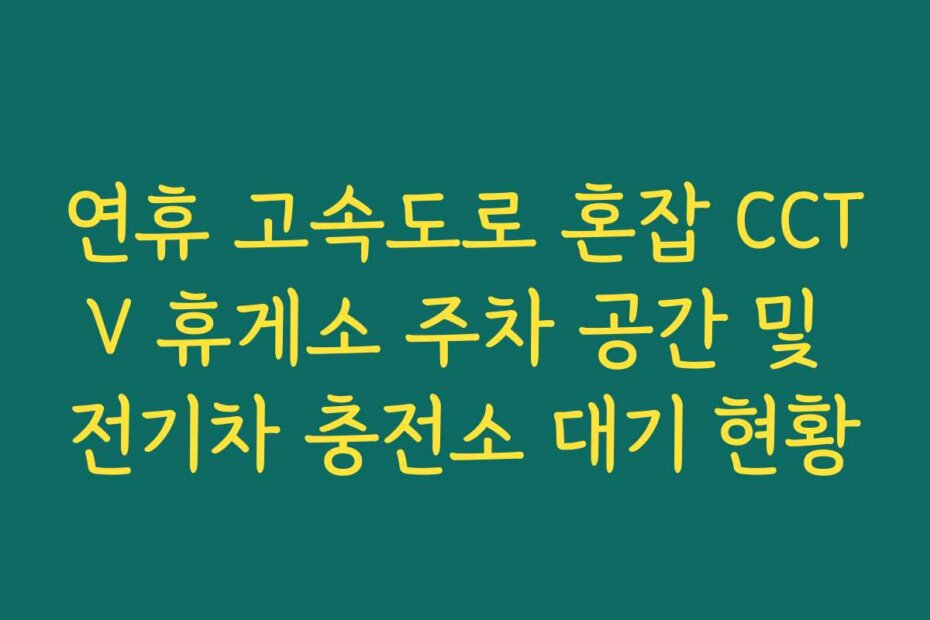 연휴 고속도로 혼잡 CCTV 휴게소 주차 공간 및 전기차 충전소 대기 현황