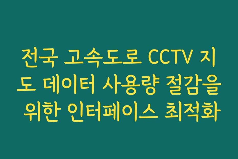 전국 고속도로 CCTV 지도 데이터 사용량 절감을 위한 인터페이스 최적화