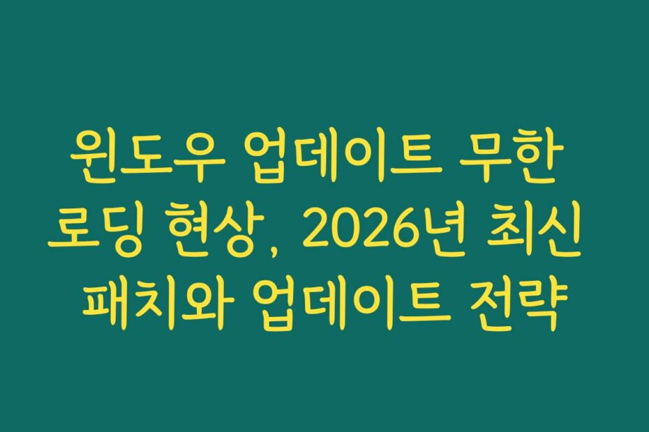 윈도우 업데이트 무한 로딩 현상, 2026년 최신 패치와 업데이트 전략