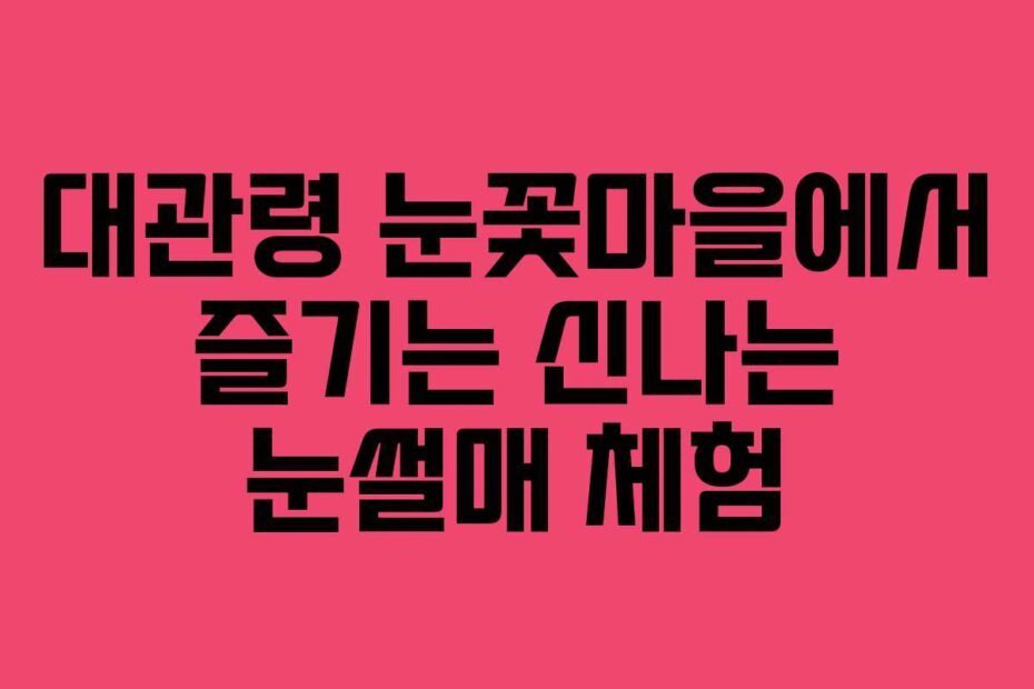 대관령 눈꽃마을에서 즐기는 신나는 눈썰매 체험