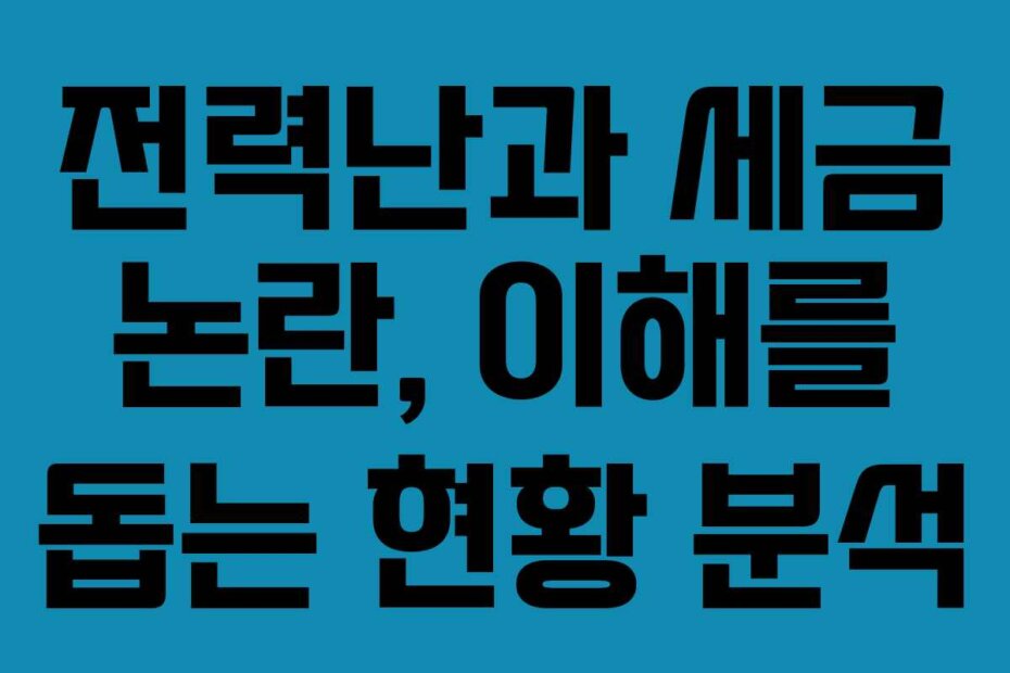 전력난과 세금 논란, 이해를 돕는 현황 분석