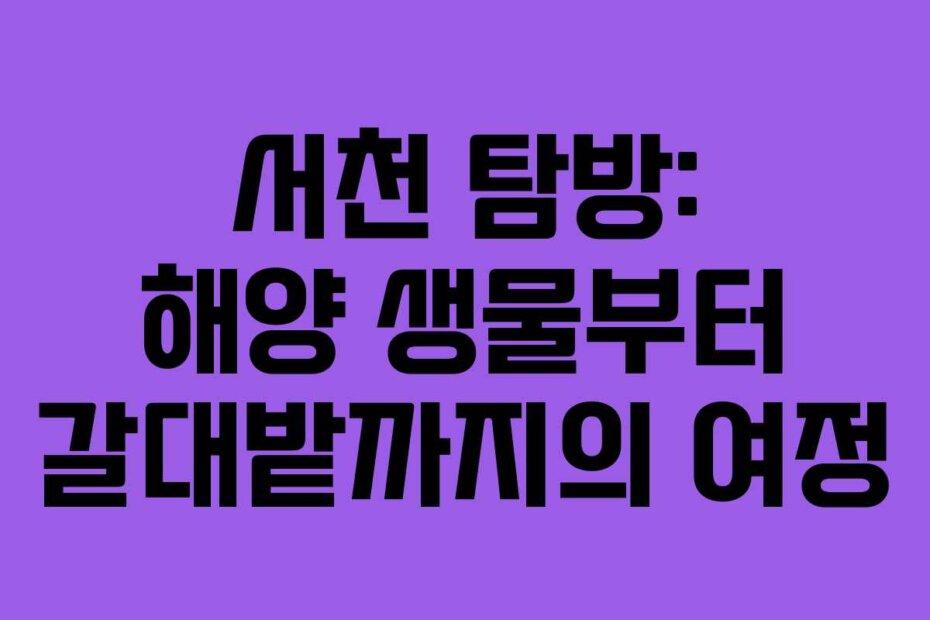 서천 탐방: 해양 생물부터 갈대밭까지의 여정