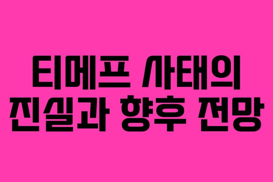 티메프 사태의 진실과 향후 전망