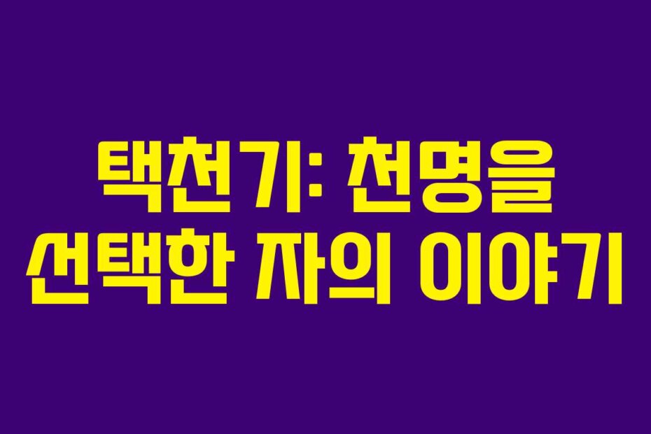 택천기: 천명을 선택한 자의 이야기