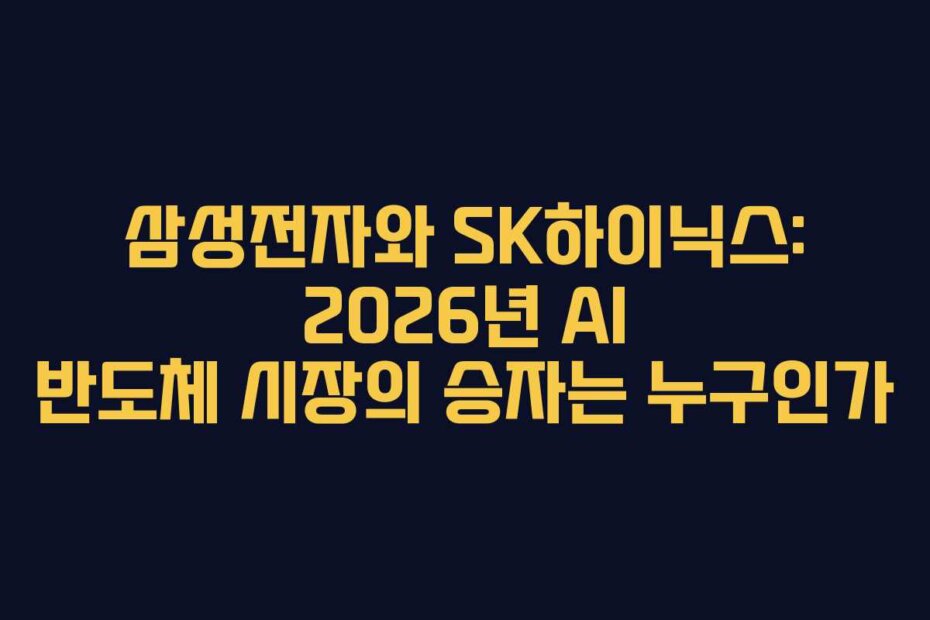 삼성전자와 SK하이닉스: 2026년 AI 반도체 시장의 승자는 누구인가